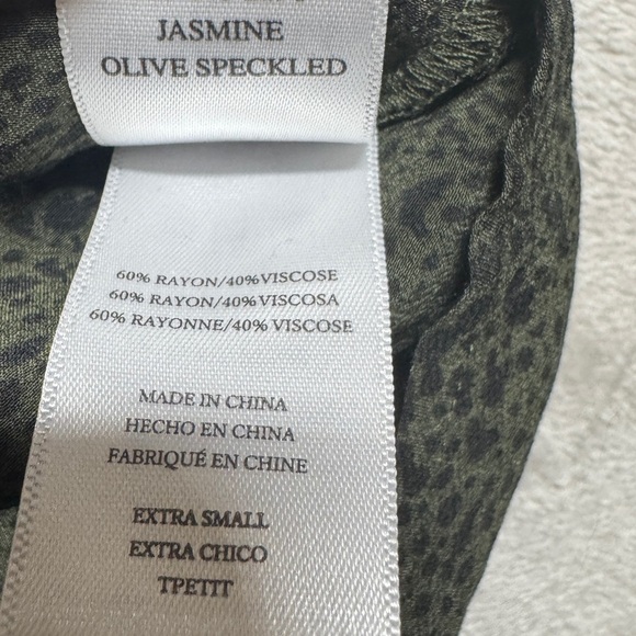 Rails Jasmine Olive Speckled Tiered Button Front Mini Boho Green Dress Size XS - Picture 16 of 16